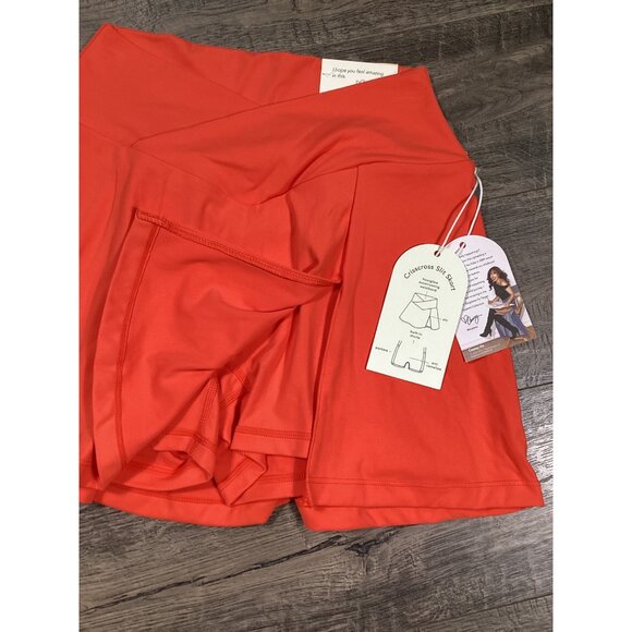 Blogilates Crossover Womens Orange Skort Pockets & Built-In Shorts size S - Picture 2 of 7